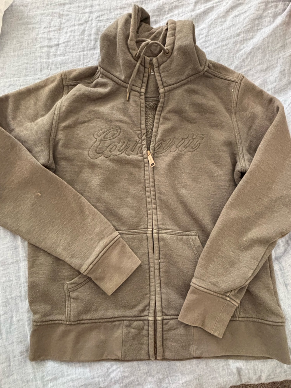 Carhartt Women's Olive Hooded Zip Jacket L